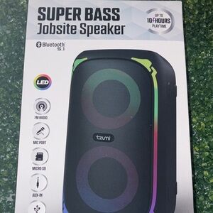 Tzumi Black Portable Bluetooth Speaker with LED Lights